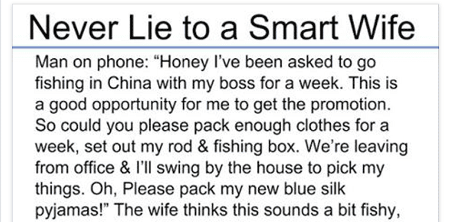Do lies your to husband when what 10 reasons